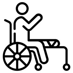 Poster - Check this outline icon of wheelchair 