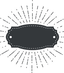Wall Mural - vintage black tag with decorative burst. retro label template