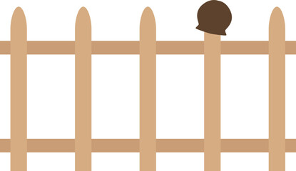 Sticker - Wooden fence icon. Rural farm barrier symbol