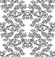  Floral Motif Scroll Pattern Seamless Tile