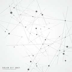Poster - Geometric connected line and dots. Simple technology graphic background. Vector polygonal concept design