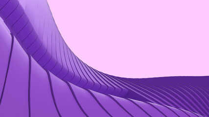 Aufkleber - Abstract Background. Futuristic Wave curves in communication technology for metaverse world and Internet Network connection concept on purple. copy space, digital, software, wireless- 3d Rendering
