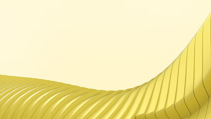 Poster - Abstract Background. Futuristic Wave curves in communication technology for Internet connection Concept on yellow. Development, Metaverse ,copy space, digital, banner, website -3d Rendering