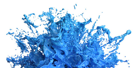 Wall Mural - Blue paint splash, 3d render