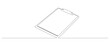 © Olga Rai - Clipboard with checklist in one continuous line drawing. Concept letter test and to do list in simple linear style. Logo and icon business report with editable stroke. Doodle Vector illustration