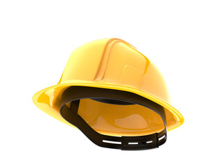 Construction hat on transparent background. 3d rendering - illustration