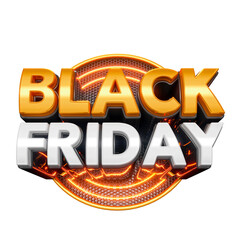 Wall Mural - Label Black Friday Neon in 3d render