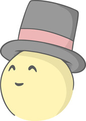 Sticker - Happy face with fashion hat