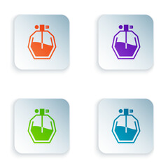 Poster - Color Perfume icon isolated on white background. Set colorful icons in square buttons. Vector Illustration