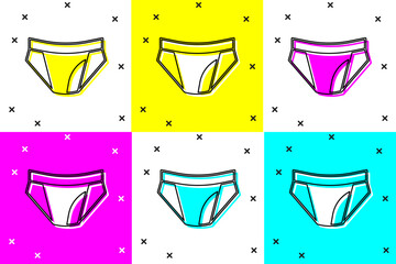 Sticker - Set Men underpants icon isolated on color background. Man underwear. Vector