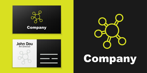 Poster - Logotype line Project team base icon isolated on black background. Business analysis and planning, consulting, team work, project management. Logo design template element. Vector
