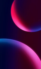 Poster - Vertical Abstract Shapes wallpaper background with glowing circles. Modern elegant and trendy backdrop design