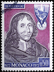 Wall Mural - Blaise Pascal on old postage stamp of Monaco