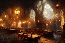 Interior Fantasy Medieval Dungeons And Dragons Castle Stone Tavern