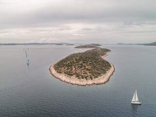 Wall Mural - Croatian Islands - Kornati and the Adriatic sea from drone view