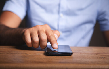 Poster - Man tapping on phone screen