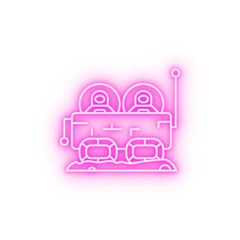 Poster - Cosmonaut machine car neon icon