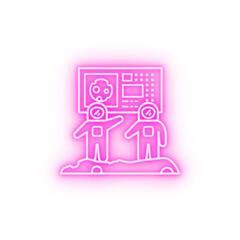Poster - Display cosmonaut science IT neon icon