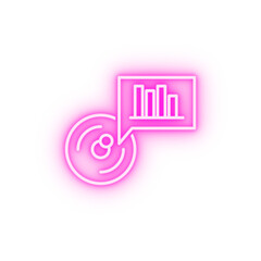 Poster - data chart visualization neon icon