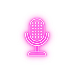 Wall Mural - Video production microphone neon icon