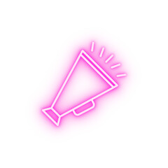 Poster - Video production loudspeaker neon icon