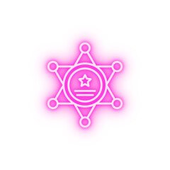 Poster - USA sheriff neon icon