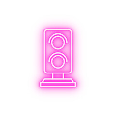 Poster - Traffic light railway neon icon