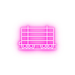 Poster - Railway carriage train neon icon