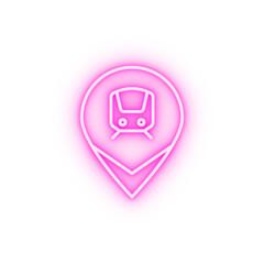 Poster - Location train neon icon