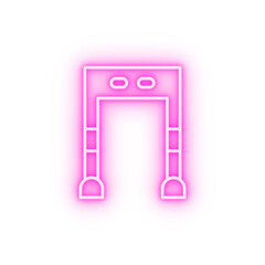 Poster - Check point train station neon icon