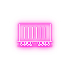 Poster - Railway carriage train neon icon