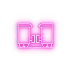 Poster - Railway carriage train neon icon