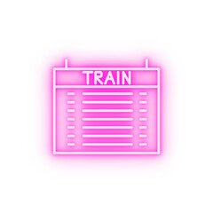 Poster - Schedule train neon icon