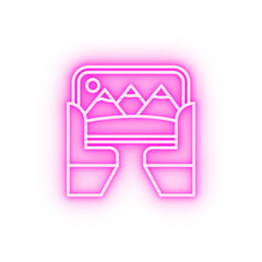 Poster - Train seats neon icon