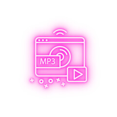 Poster - Dvd page mp3 play neon icon