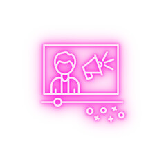 Poster - Man video movie neon icon