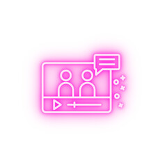 Poster - web video page bubble neon icon