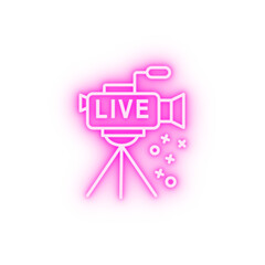 Poster - Camera live play video neon icon