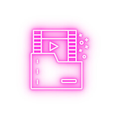 Poster - Footage folder video play neon icon
