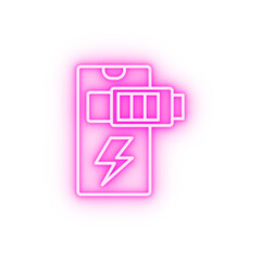 Poster - Smartphone battery neon icon