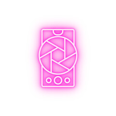 Poster - Smartphone camera neon icon