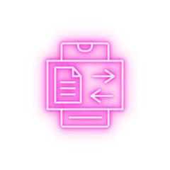 Poster - Smartphone file arrow transfer neon icon