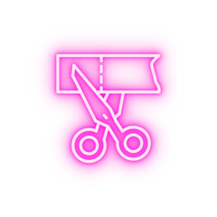 Sticker - Scissors cloth neon icon