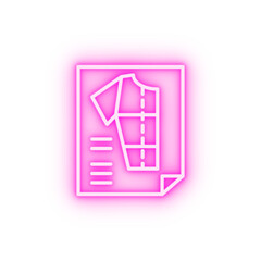 Poster - Clothes drawing neon icon