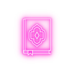 Poster - Quran book holy neon icon