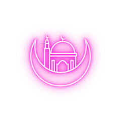 Poster - Ramadan Moon mosque neon icon