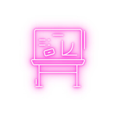 Poster - White board neon icon
