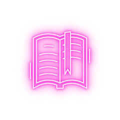 Poster - Opened book neon icon