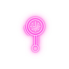 Poster - Grandfather clock neon icon