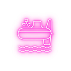 Poster - Submarines nuclear neon icon